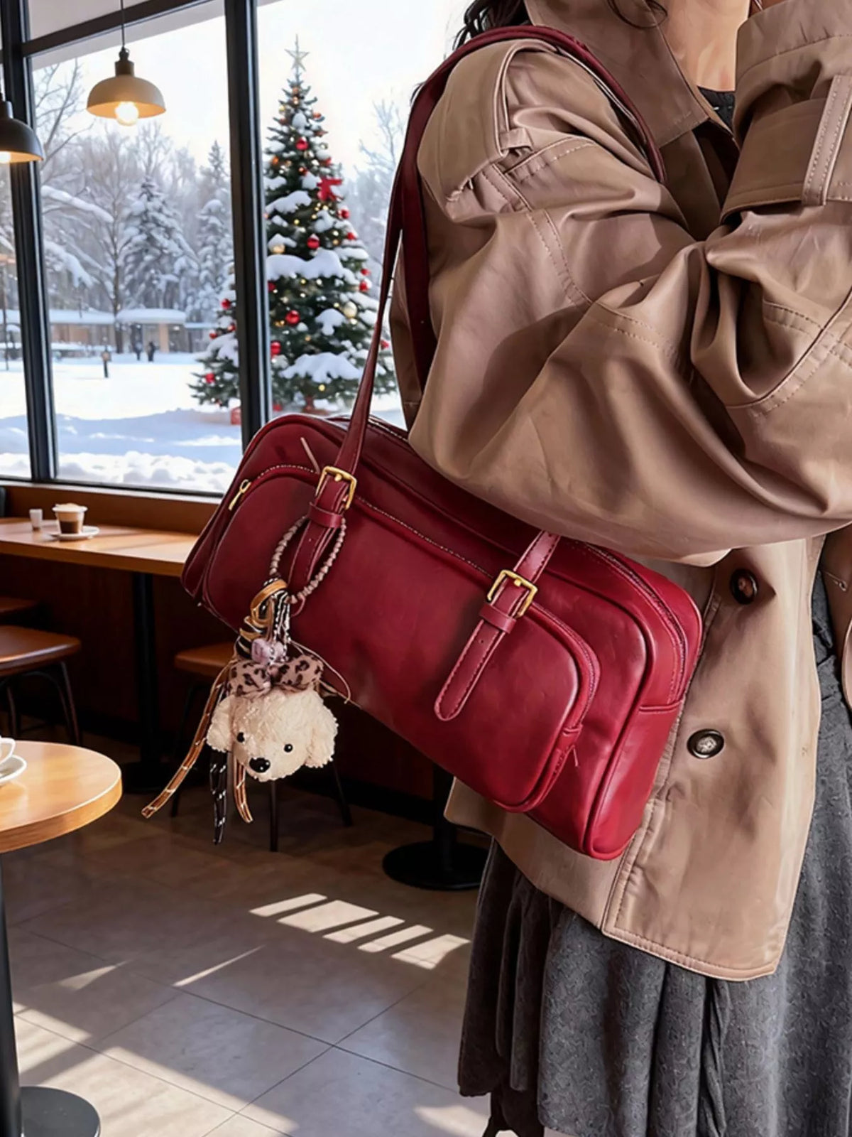 PU Leather Shoulder Bag – women's vegan leather purse, image 2