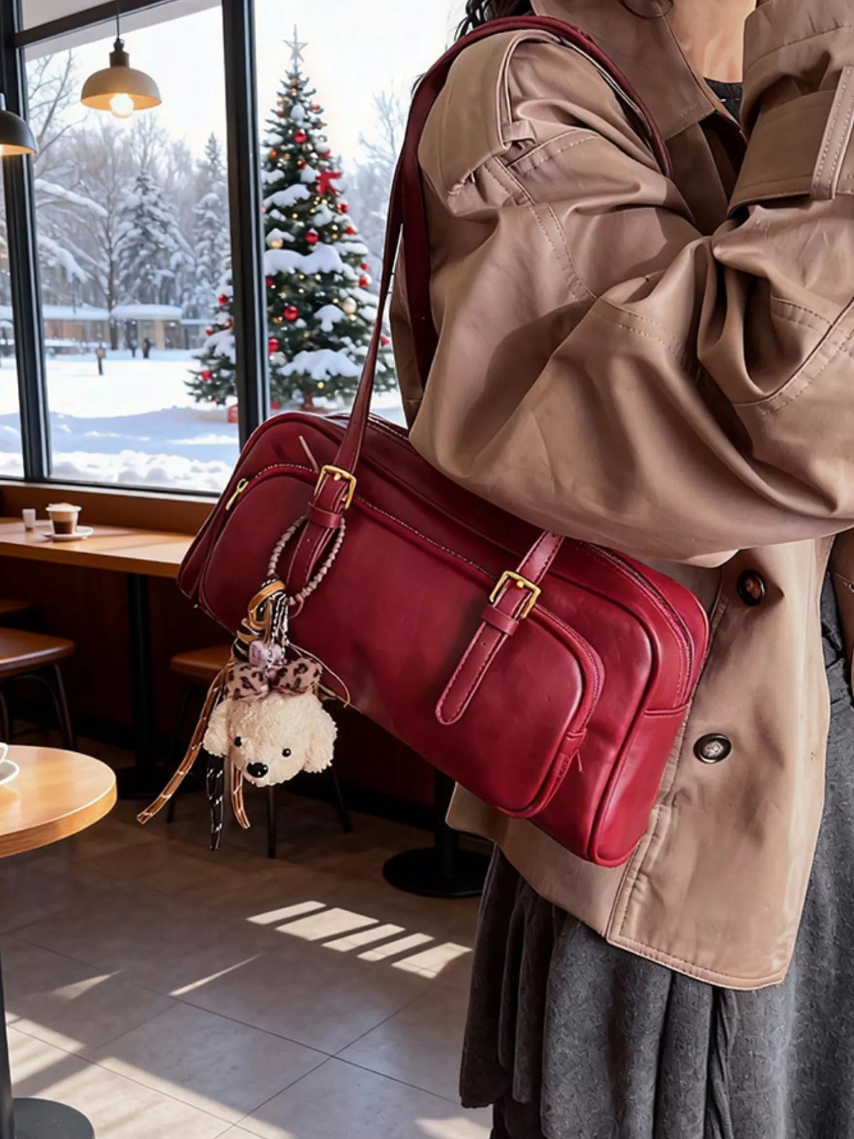PU Leather Shoulder Bag – women's vegan leather purse, image 4