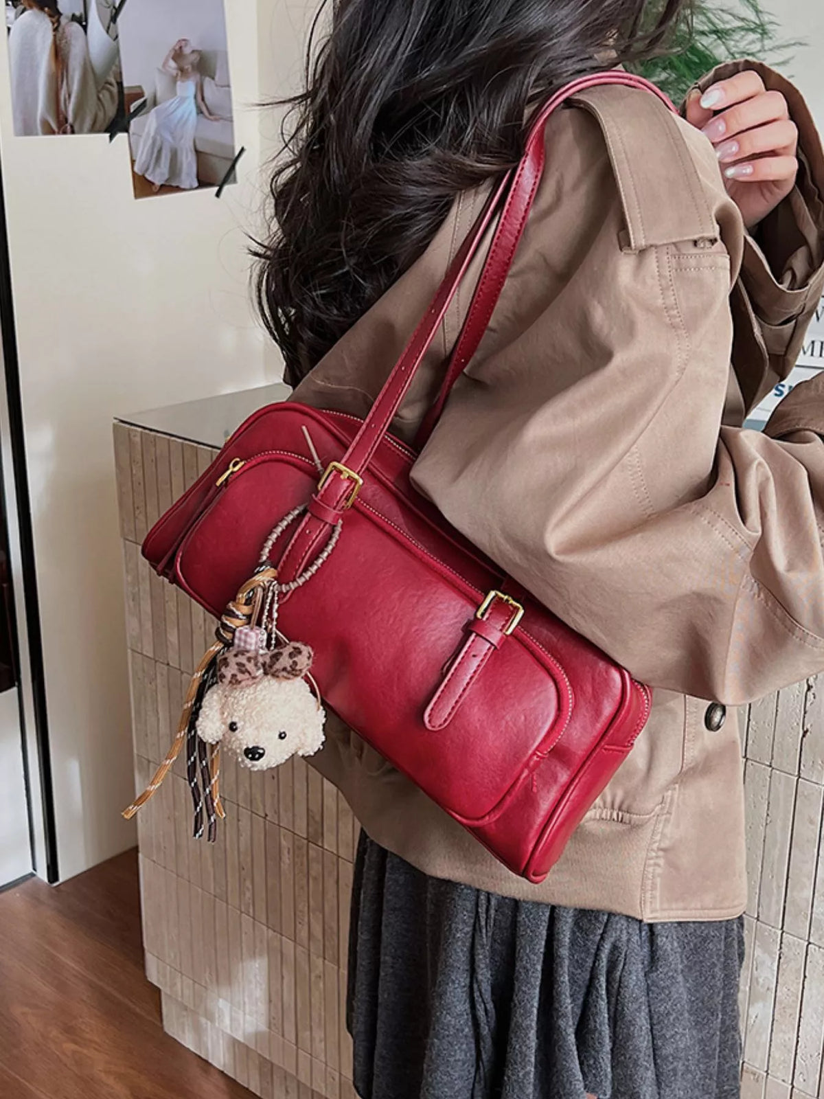 PU Leather Shoulder Bag – women's vegan leather purse, image 5