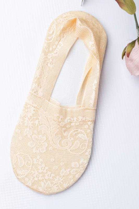 No Slip Floral Lace Socks