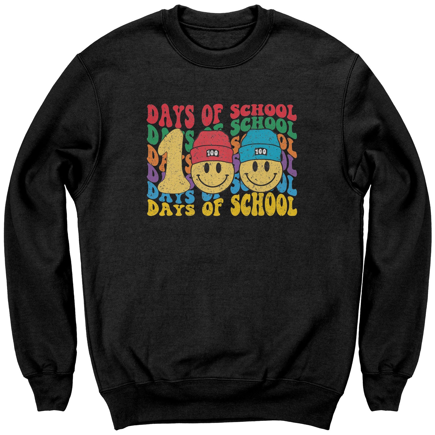 Beanie Smile Face 100 Days of School Sweatshirt