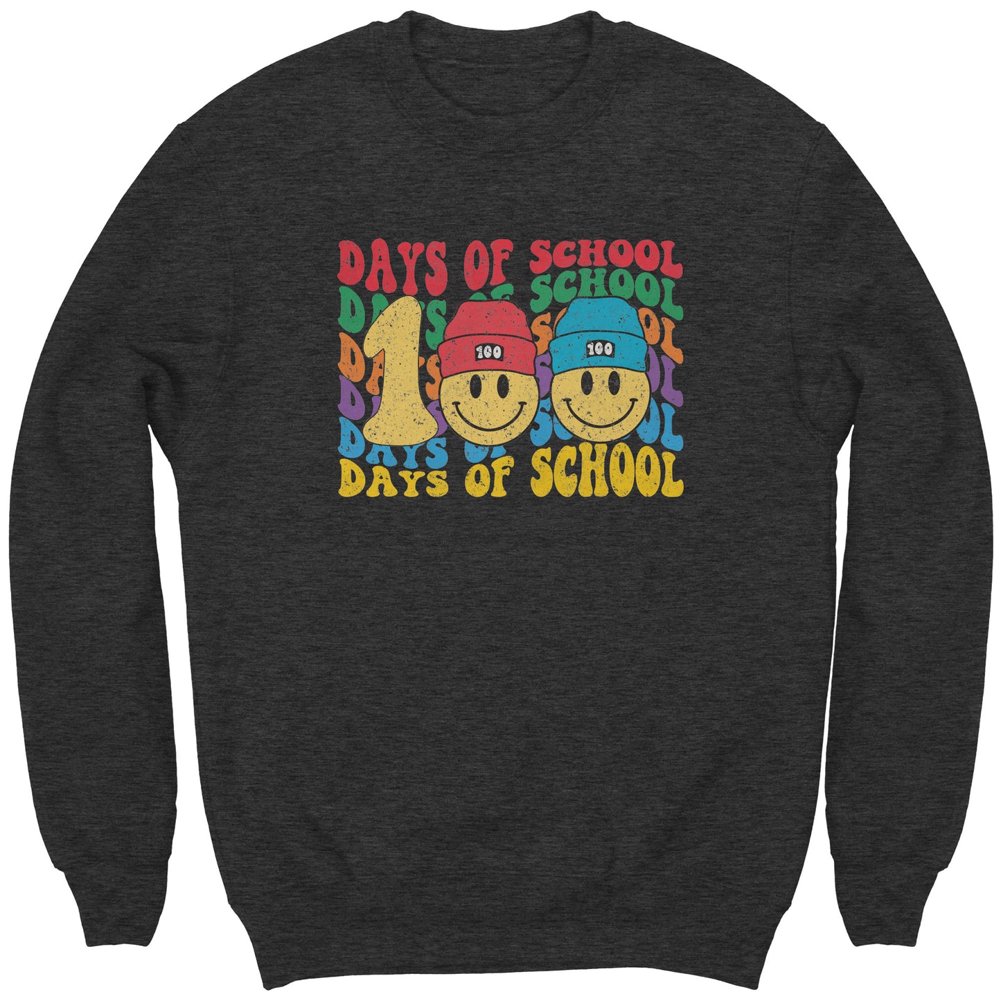 Beanie Smile Face 100 Days of School Sweatshirt