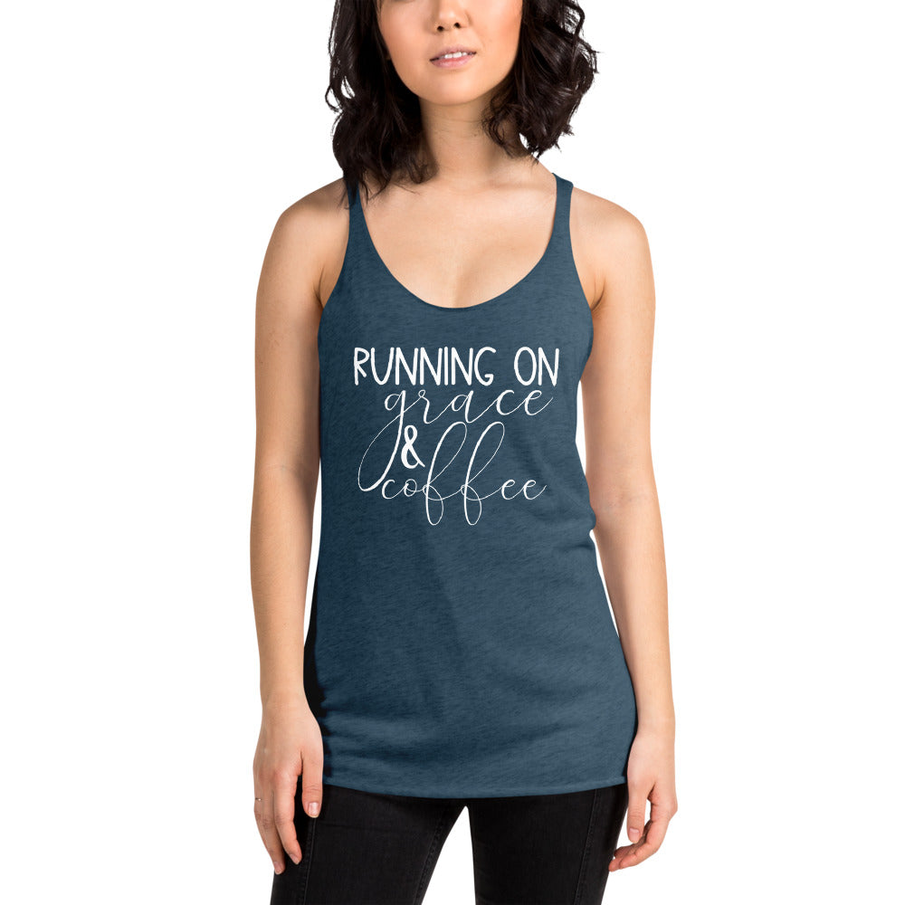 Running on Grace and Coffee Women's Racerback Tank
