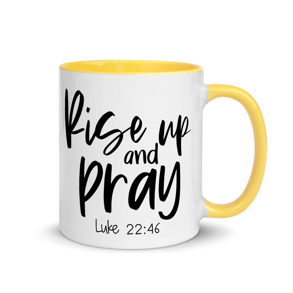 Rise Up and Pray Coffee Mug with Color Inside