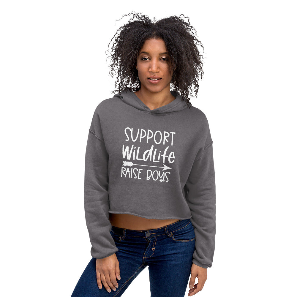 Support Wildlife Raise Boys Crop Hoodie