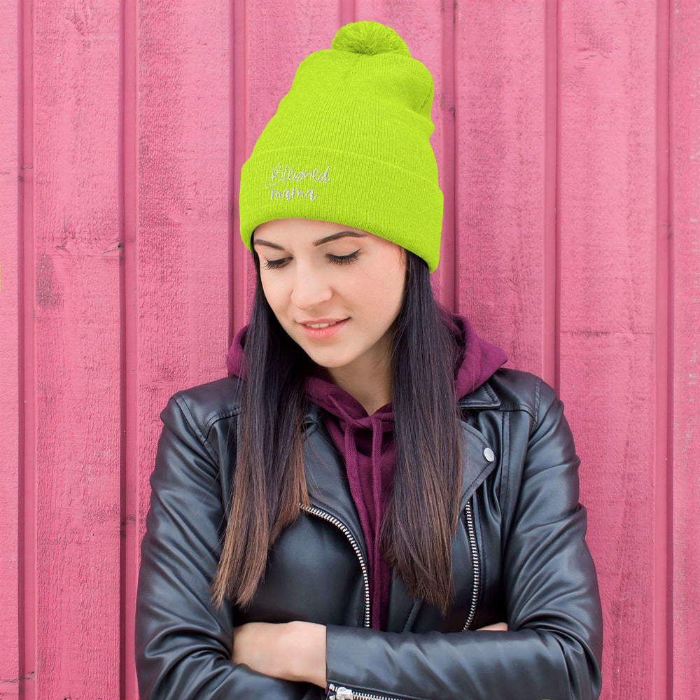 Blessed Mama Pom-Pom Beanie