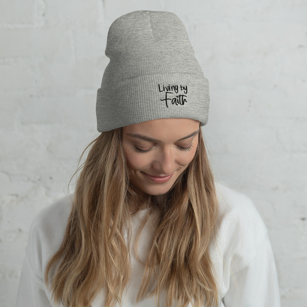 Living by Faith Cuffed Beanie