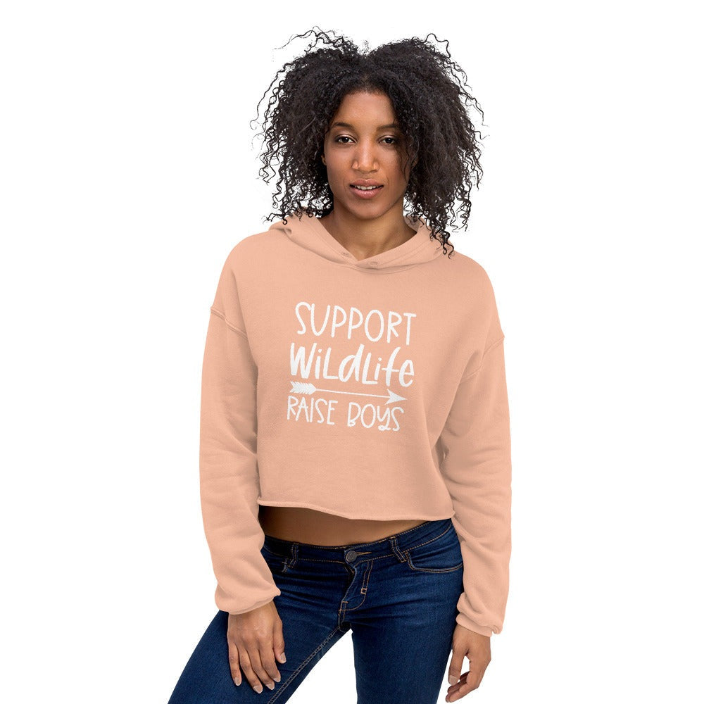 Support Wildlife Raise Boys Crop Hoodie