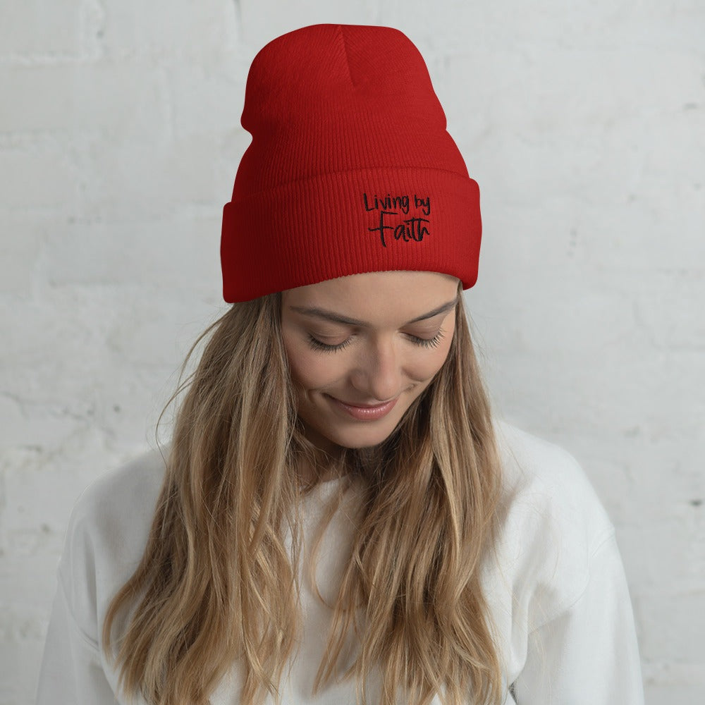 Living by Faith Cuffed Beanie