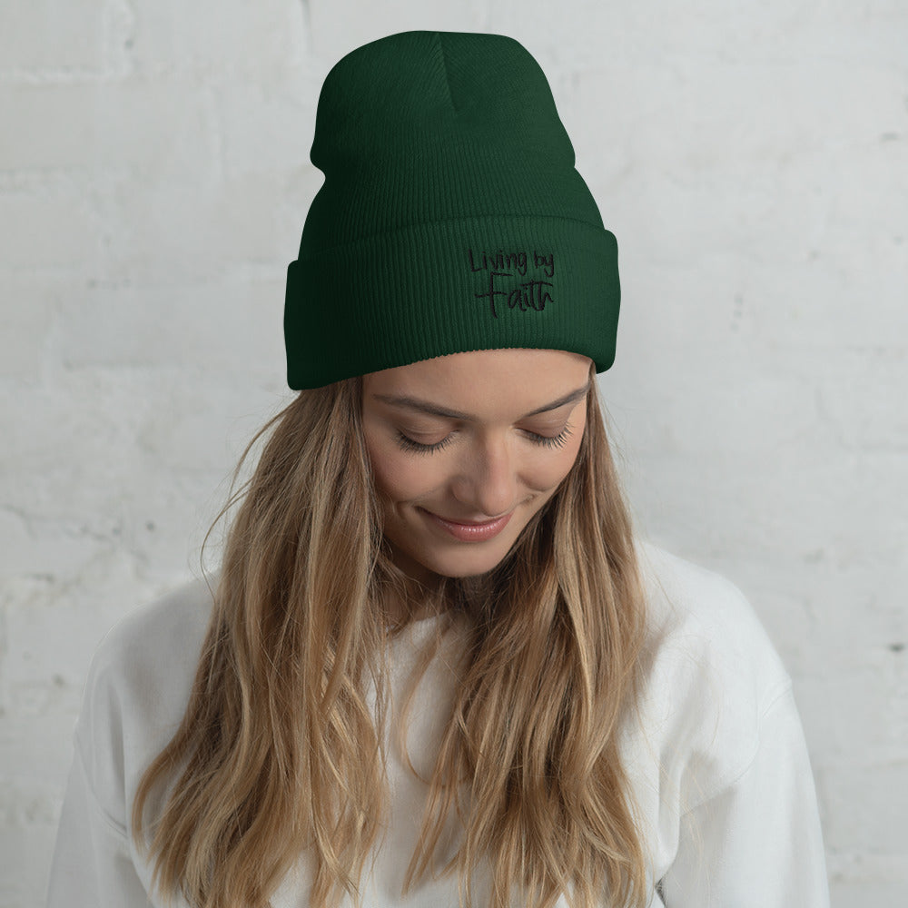 Living by Faith Cuffed Beanie
