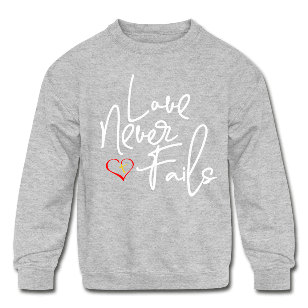 Love Never Fails Kids Sweatshirt