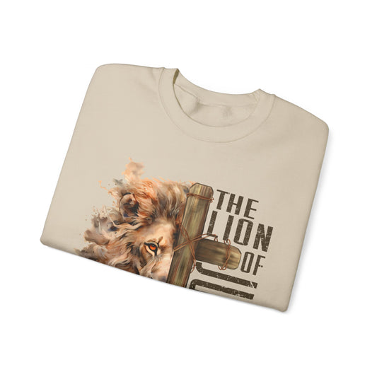 Lion of Judah Christian crewneck sweatshirt, front view