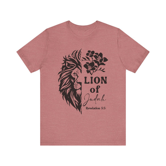 Lion of Judah Christian graphic t-shirt, front view