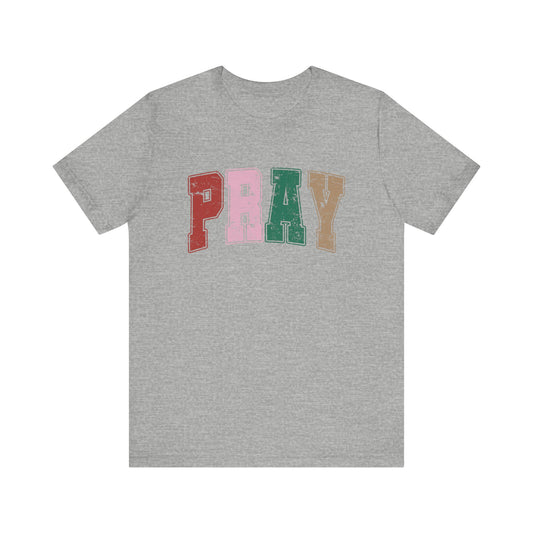 Varsity Pray Christian graphic t-shirt, image 2
