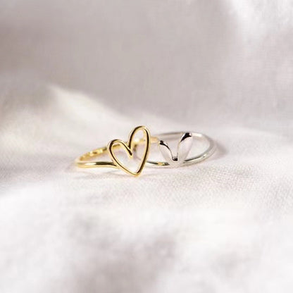 Irregular Heart Shape 925 Sterling Silver Ring