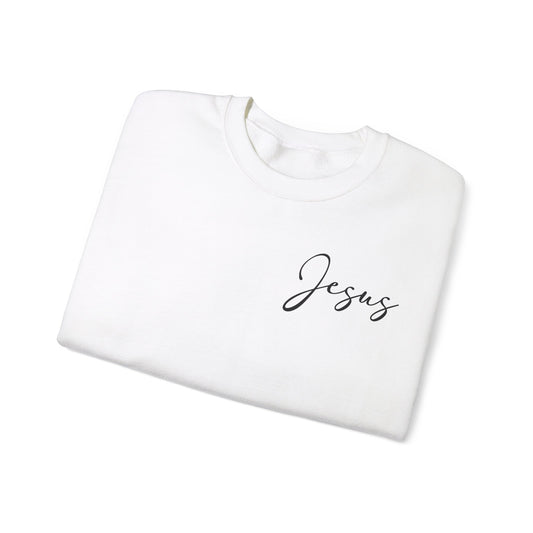 Speak the Name of Jesus Christian crewneck sweatshirt, front view