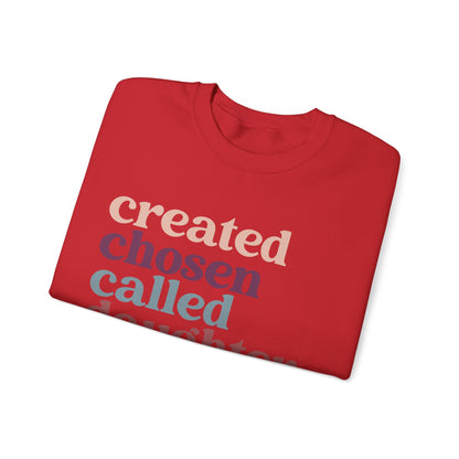 Christian Sweatshirt, Created Chosen Called Daughter of the King Sweatshirt, Christian Apparel