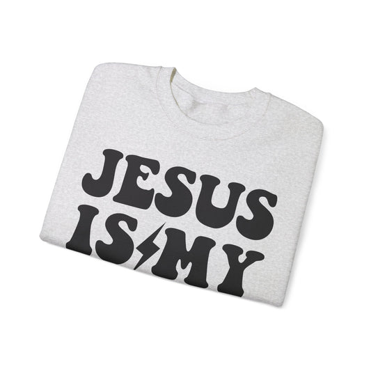 Jesus is My Rock Christian crewneck sweatshirt, image 2