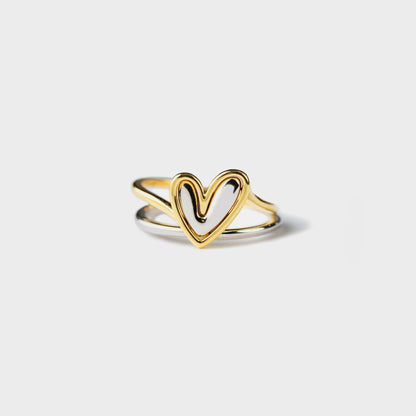Irregular Heart Shape 925 Sterling Silver Ring