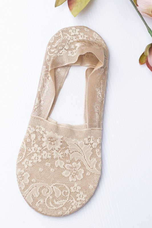 No Slip Floral Lace Socks