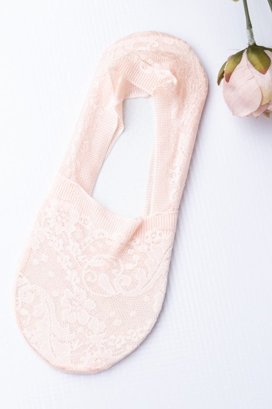 No Slip Floral Lace Socks