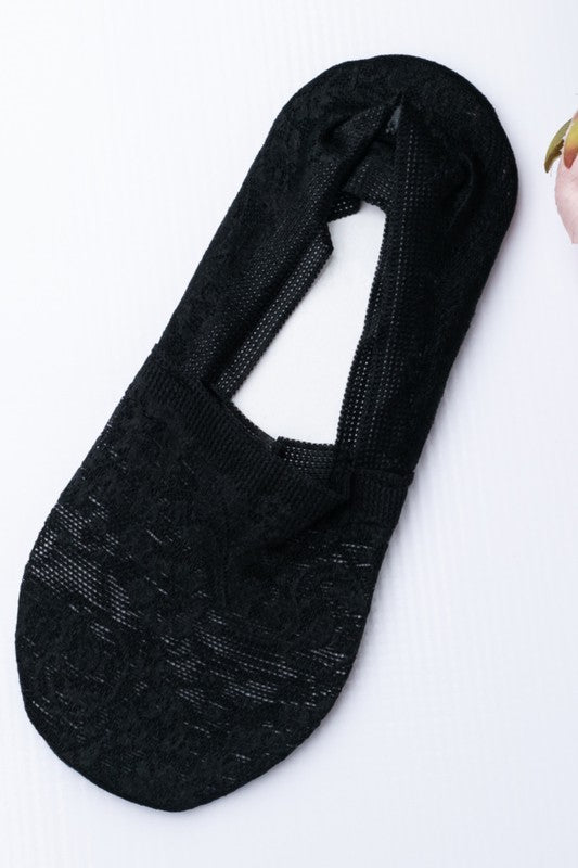 No Slip Floral Lace Socks