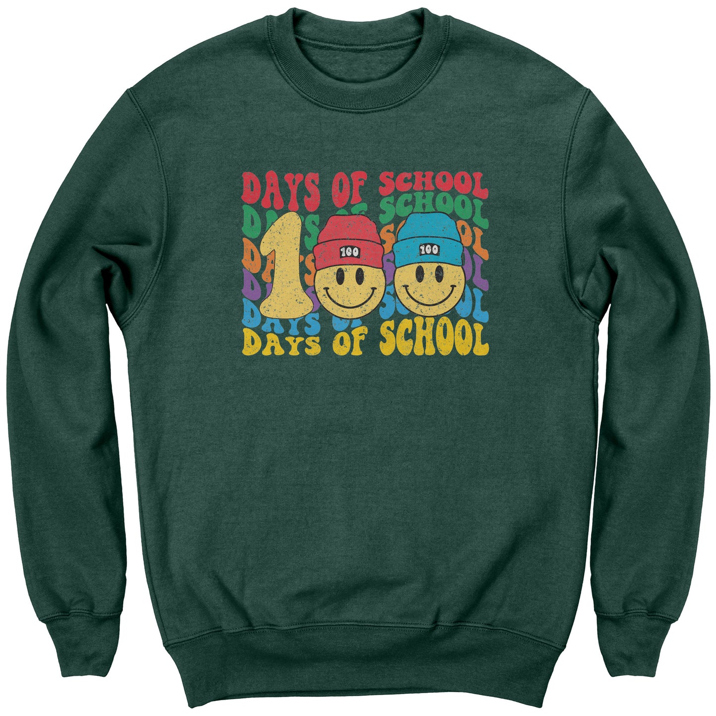 Beanie Smile Face 100 Days of School Sweatshirt