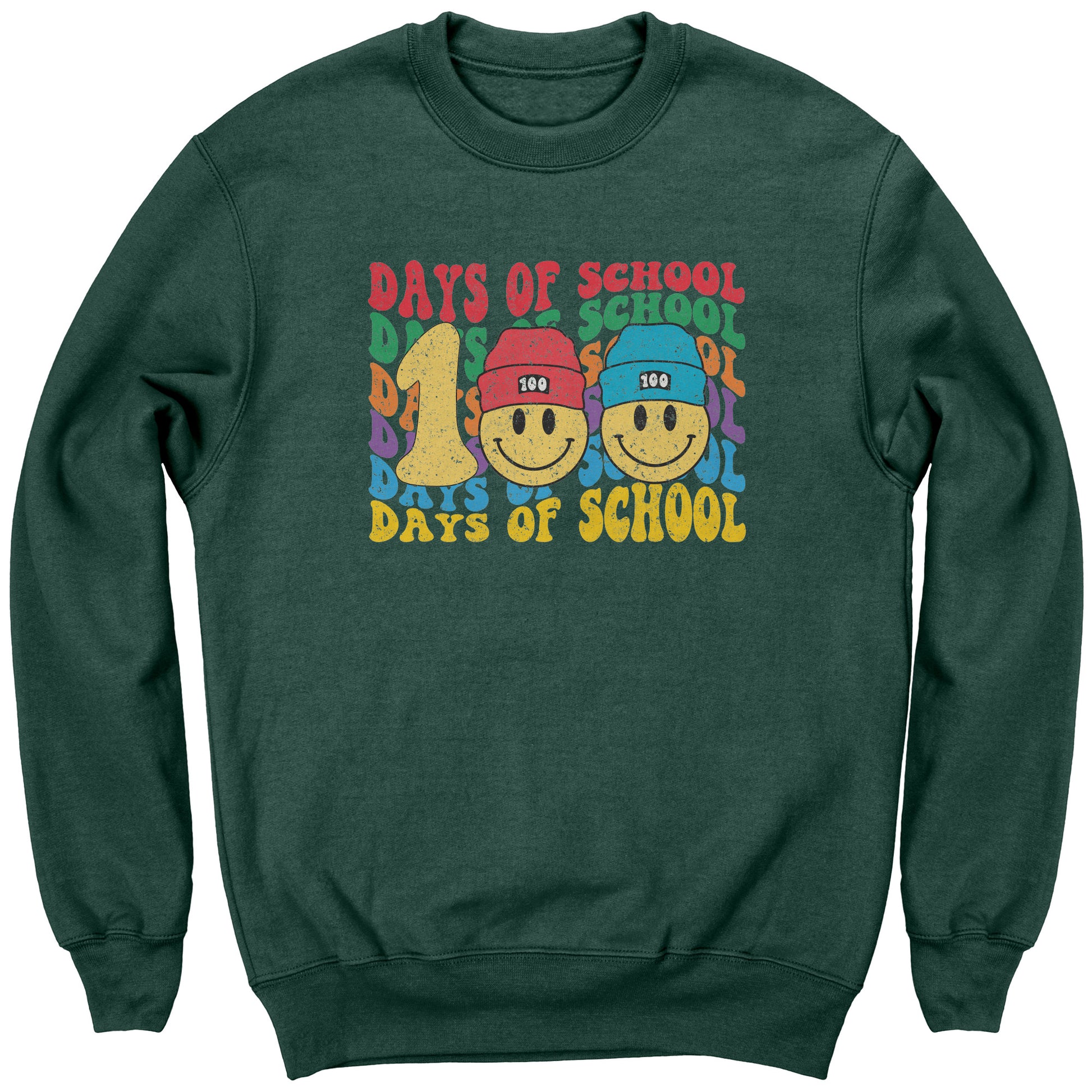 Beanie Smile Face 100 Days of School Sweatshirt