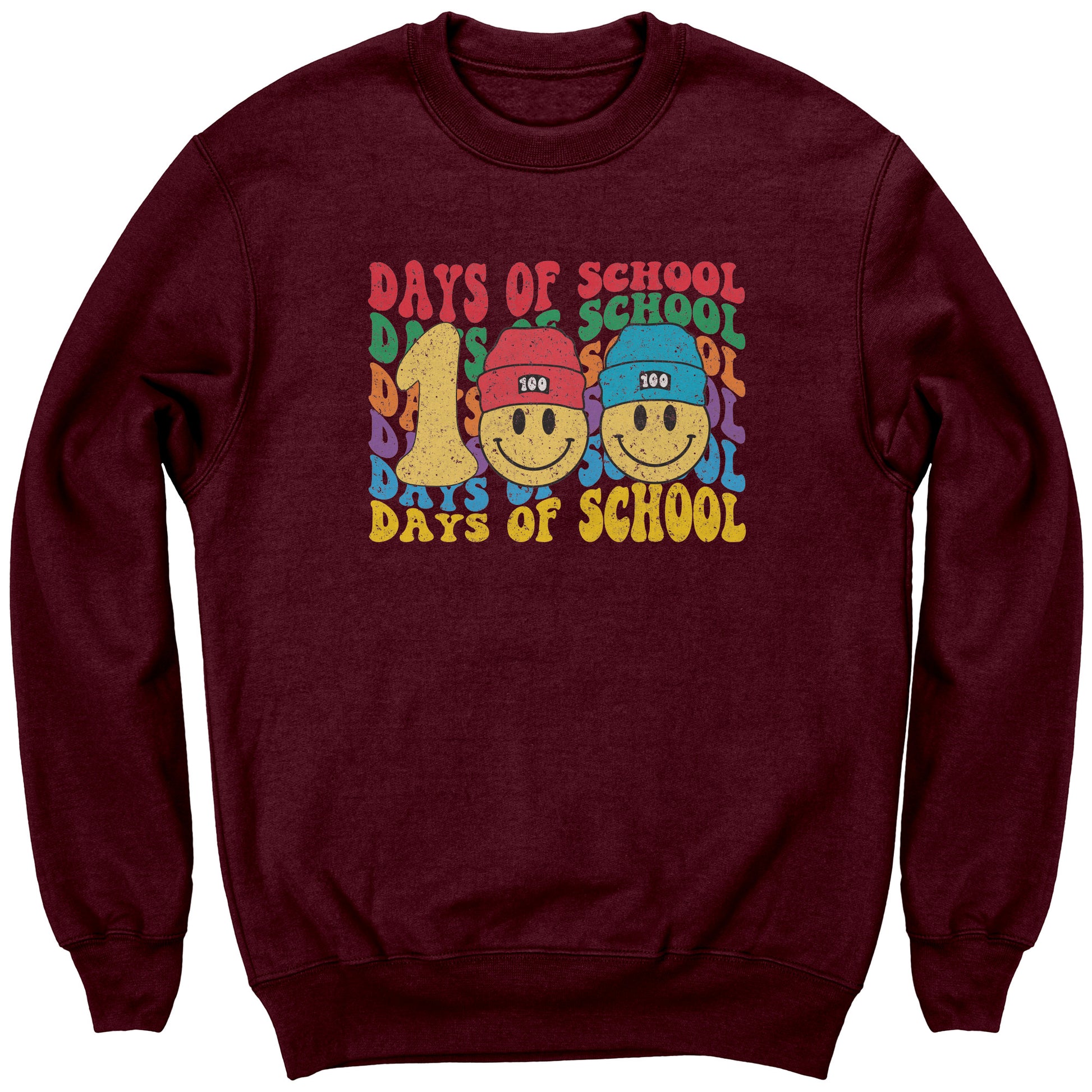 Beanie Smile Face 100 Days of School Sweatshirt