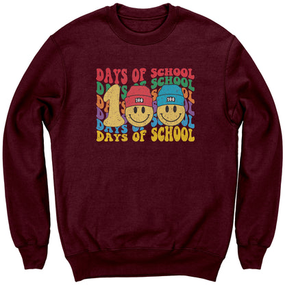 Beanie Smile Face 100 Days of School Sweatshirt