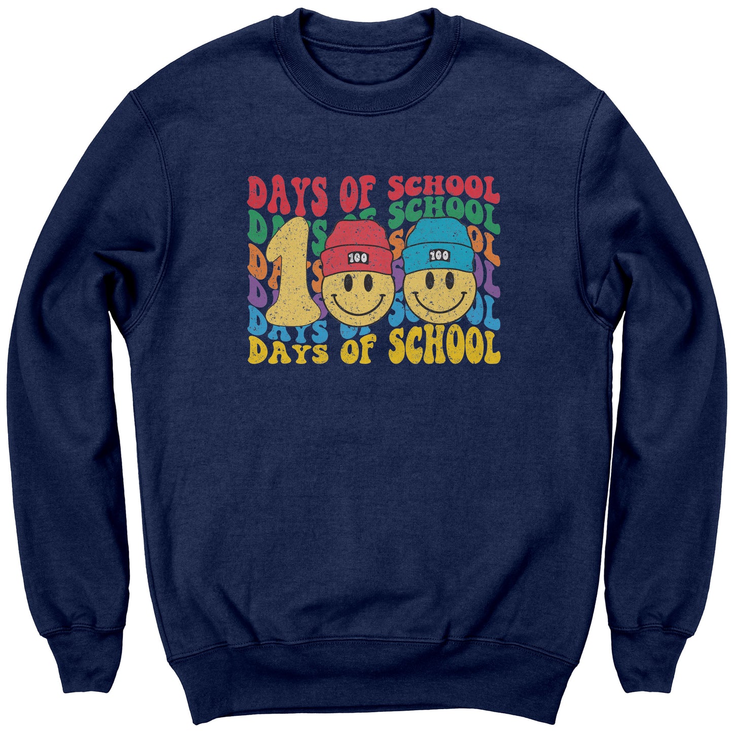 Beanie Smile Face 100 Days of School Sweatshirt
