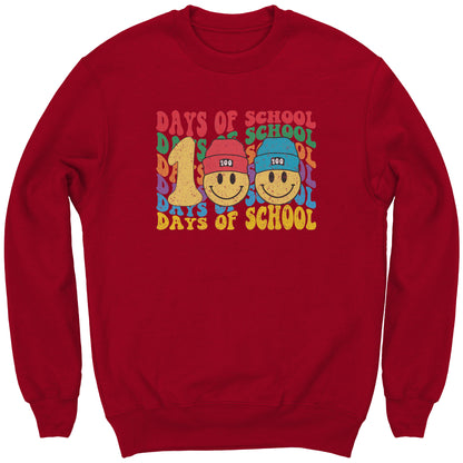 Beanie Smile Face 100 Days of School Sweatshirt