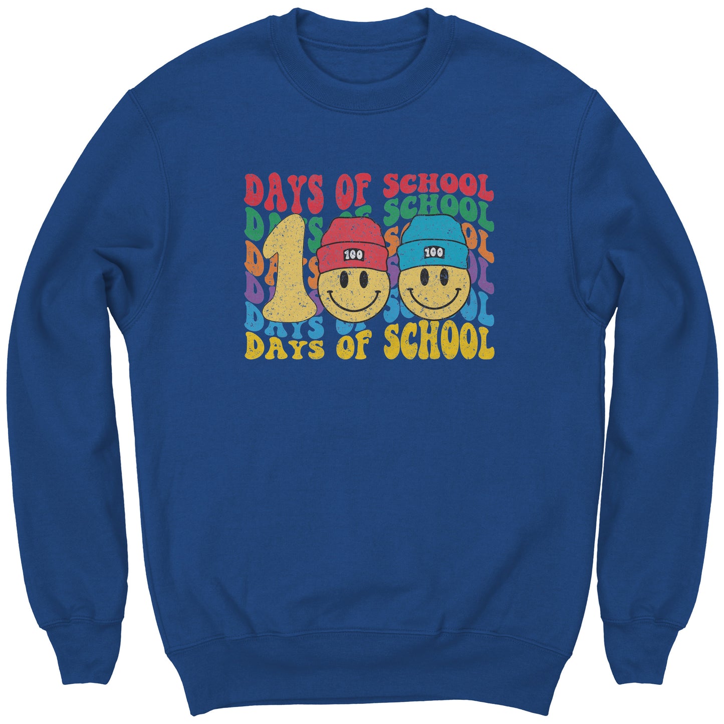 Beanie Smile Face 100 Days of School Sweatshirt