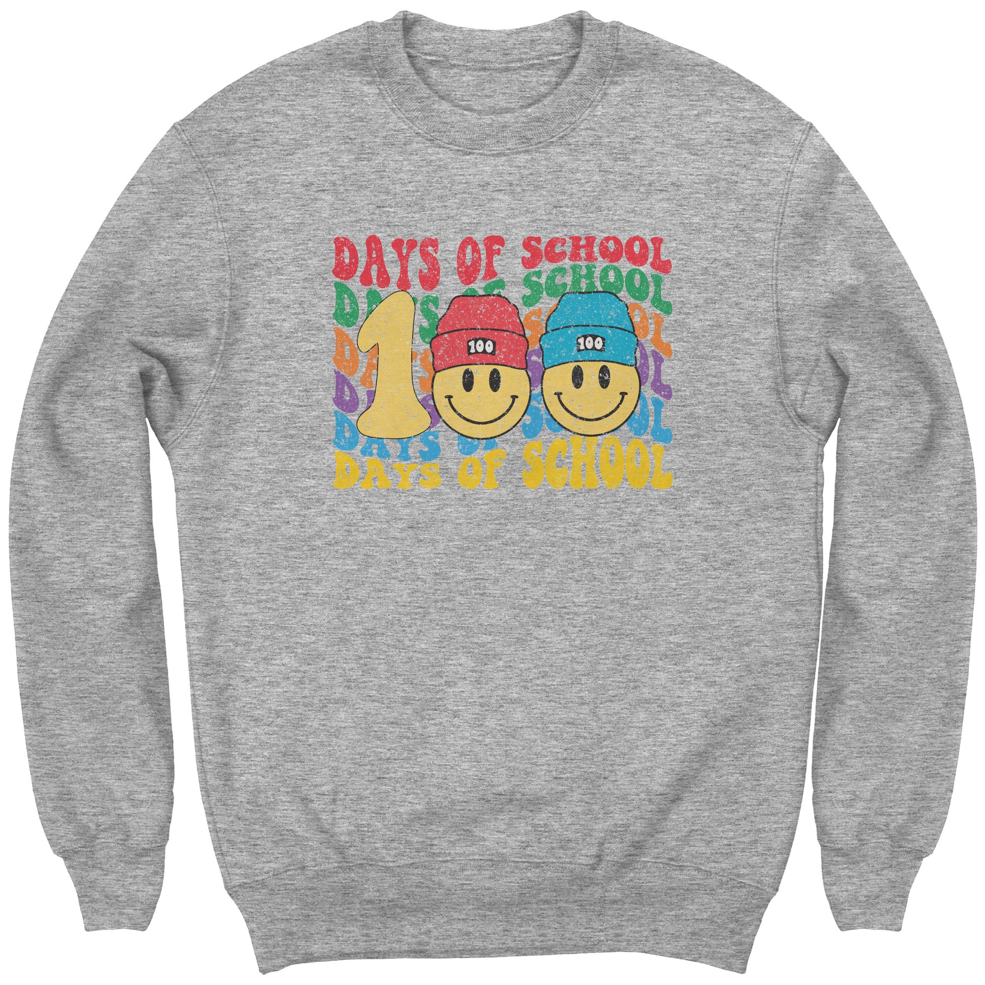 Beanie Smile Face 100 Days of School Sweatshirt