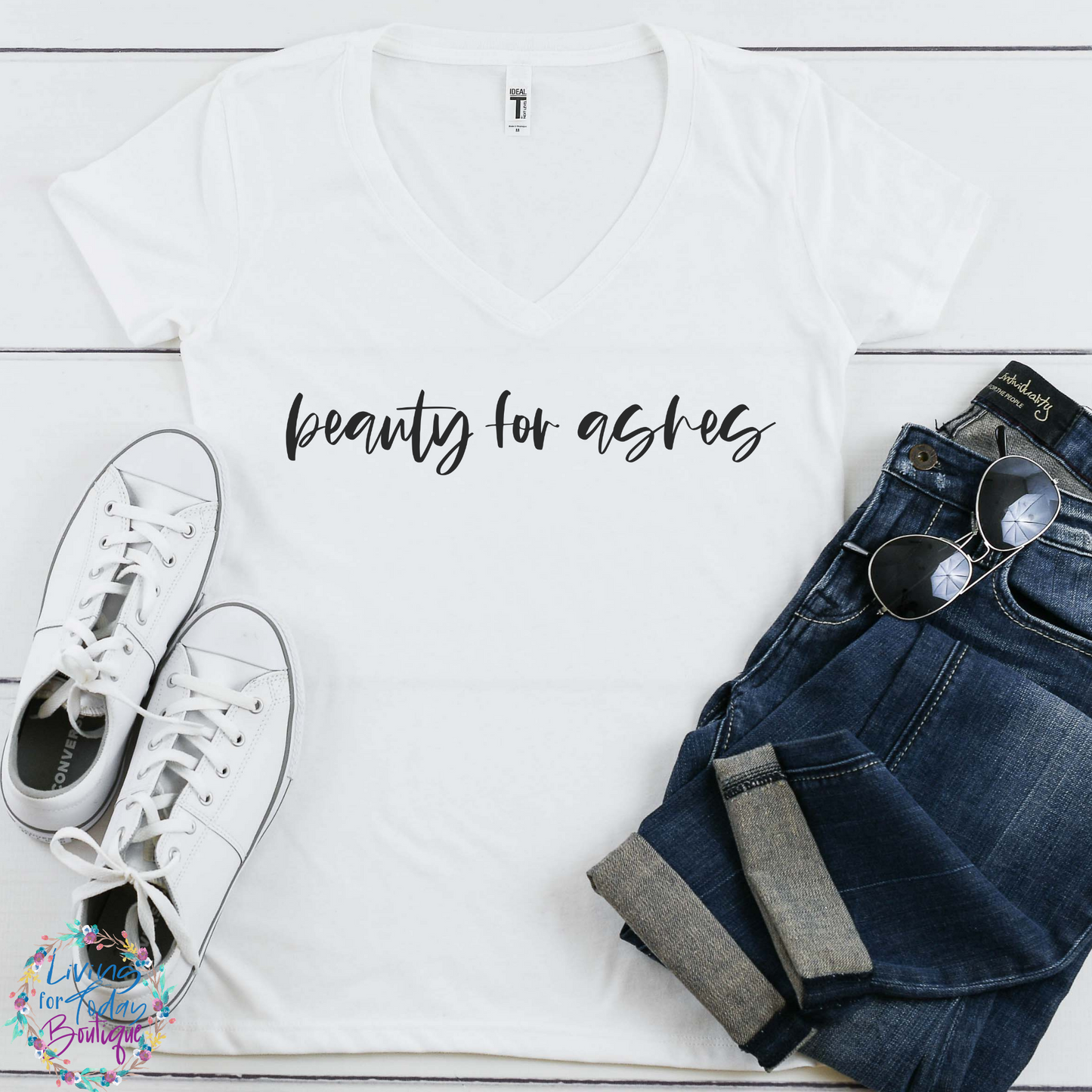 Beauty for Ashes V-Neck T-Shirt