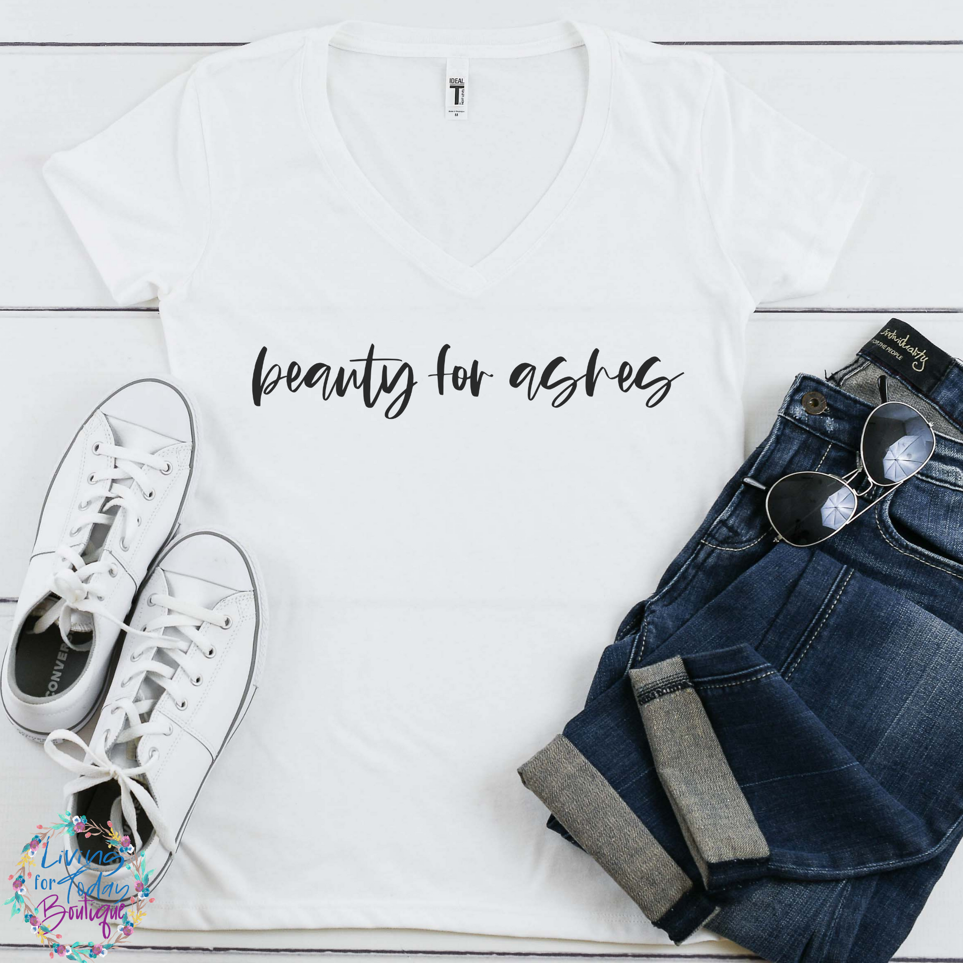 Beauty for Ashes V-Neck T-Shirt