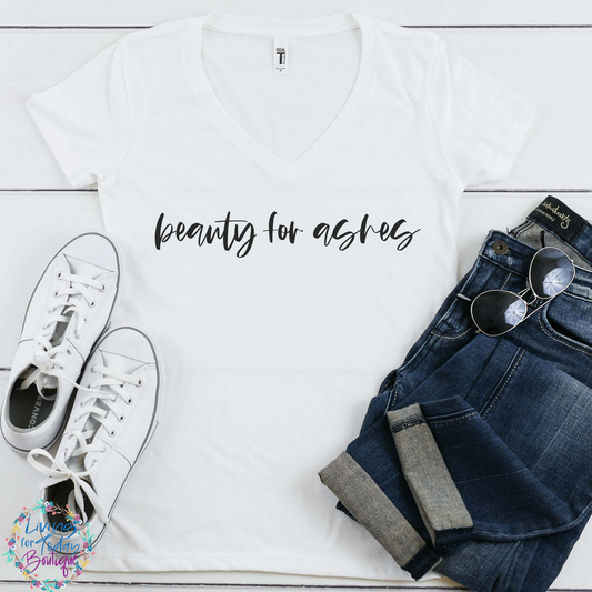 Beauty for Ashes V-Neck T-Shirt