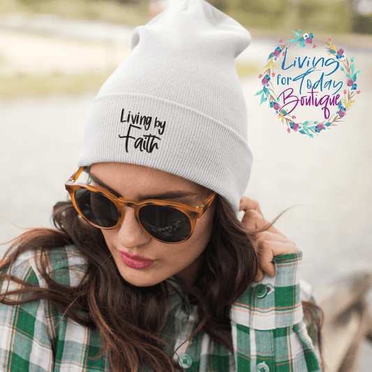 Living by Faith Cuffed Beanie