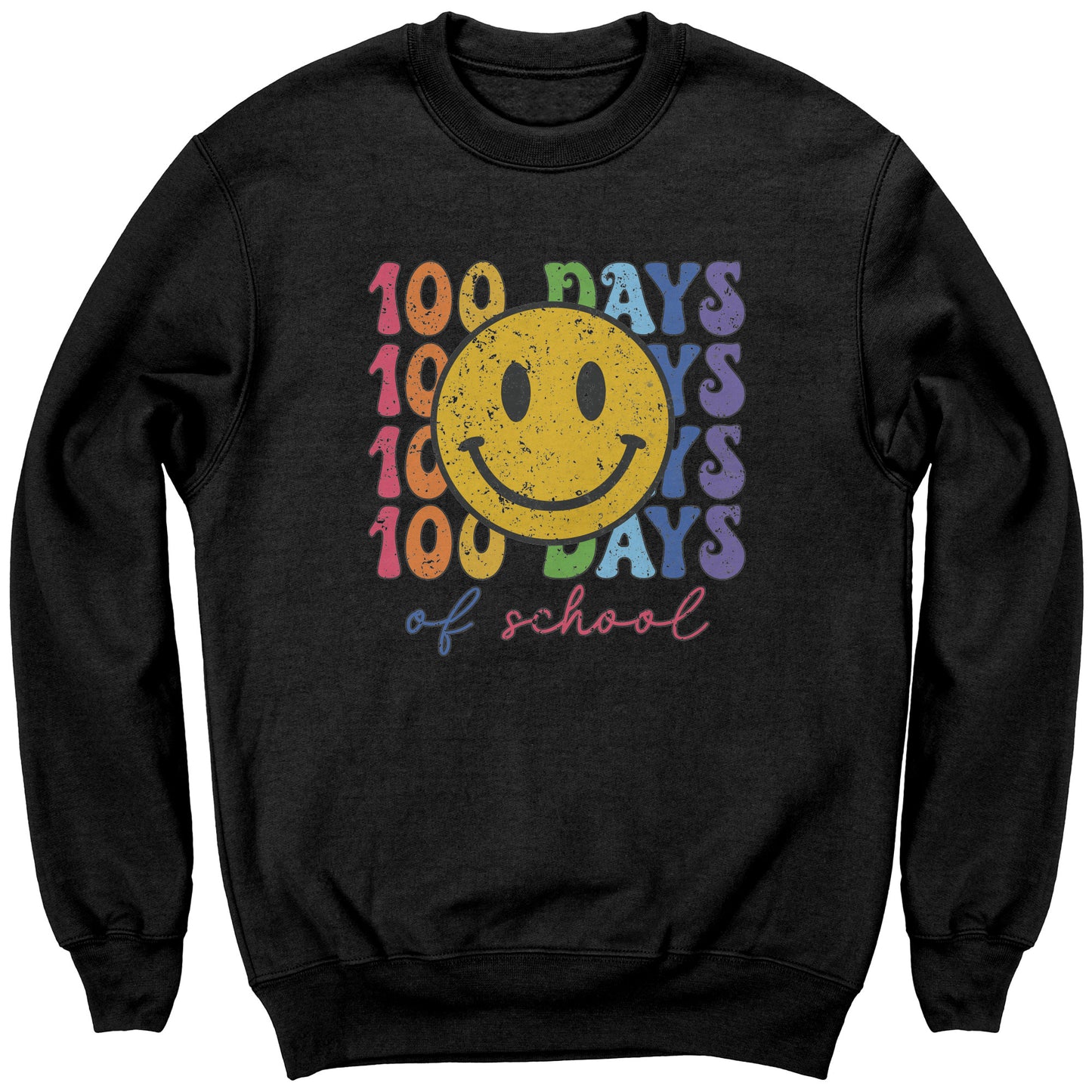 Kids 100 Days of School Sweatshirt Smile Face