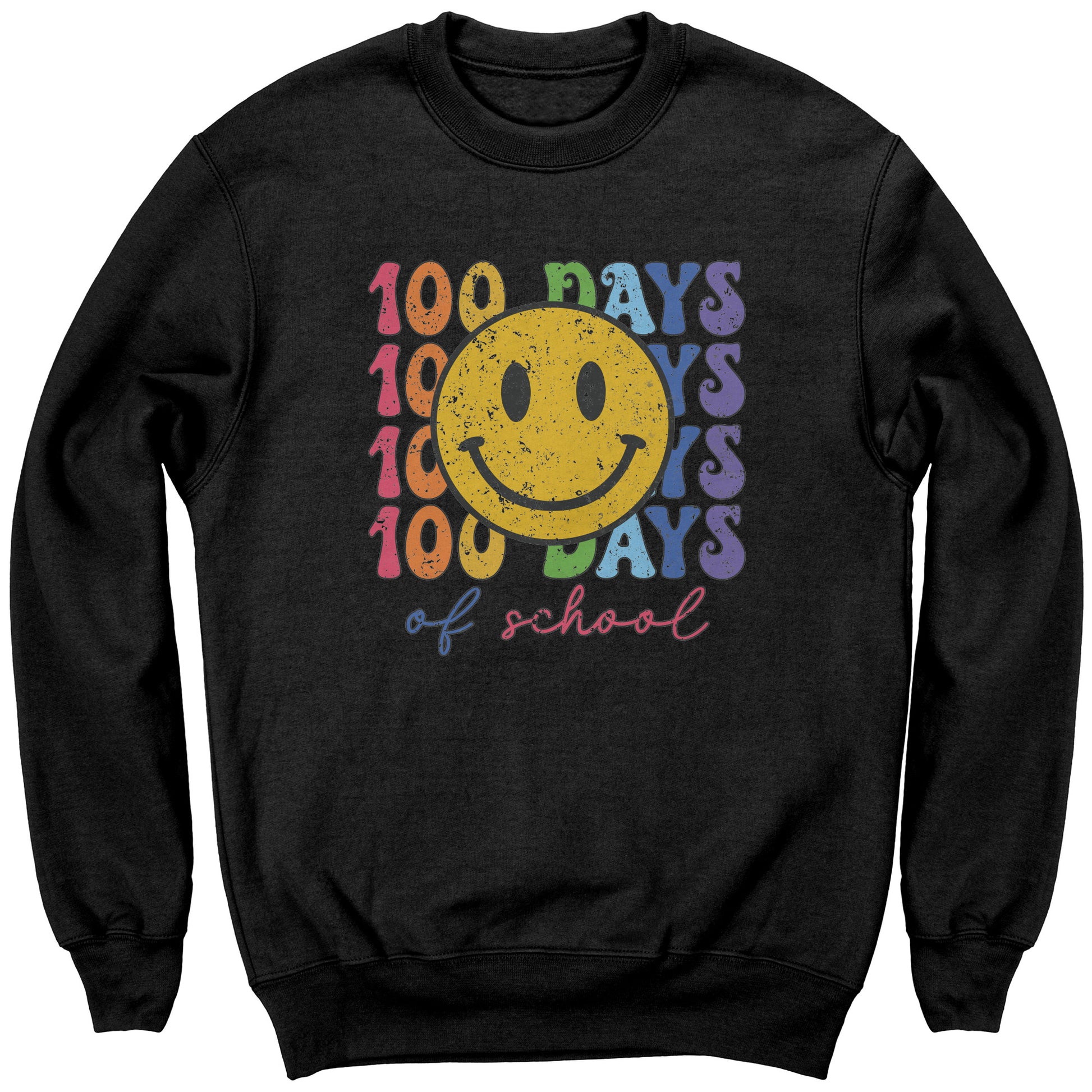 Kids 100 Days of School Sweatshirt Smile Face