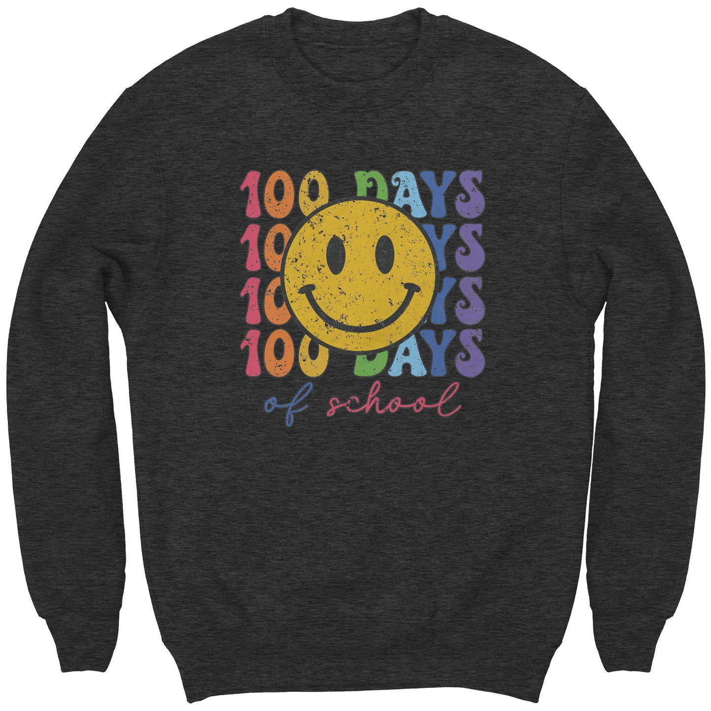 Kids 100 Days of School Sweatshirt Smile Face