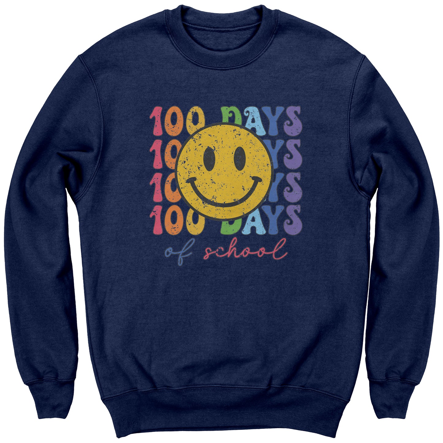 Kids 100 Days of School Sweatshirt Smile Face
