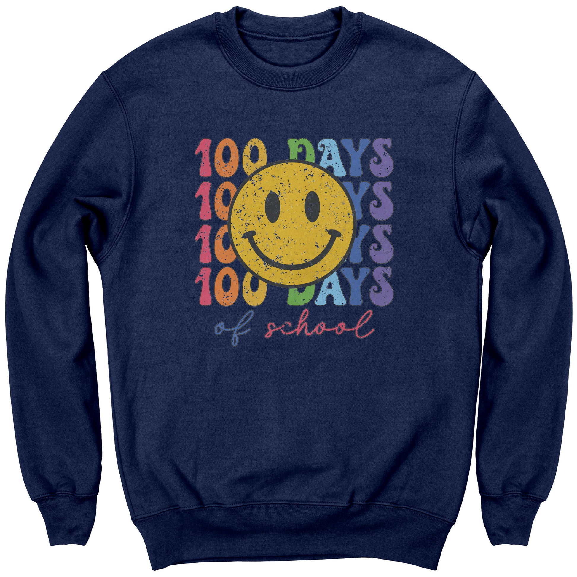 Kids 100 Days of School Sweatshirt Smile Face