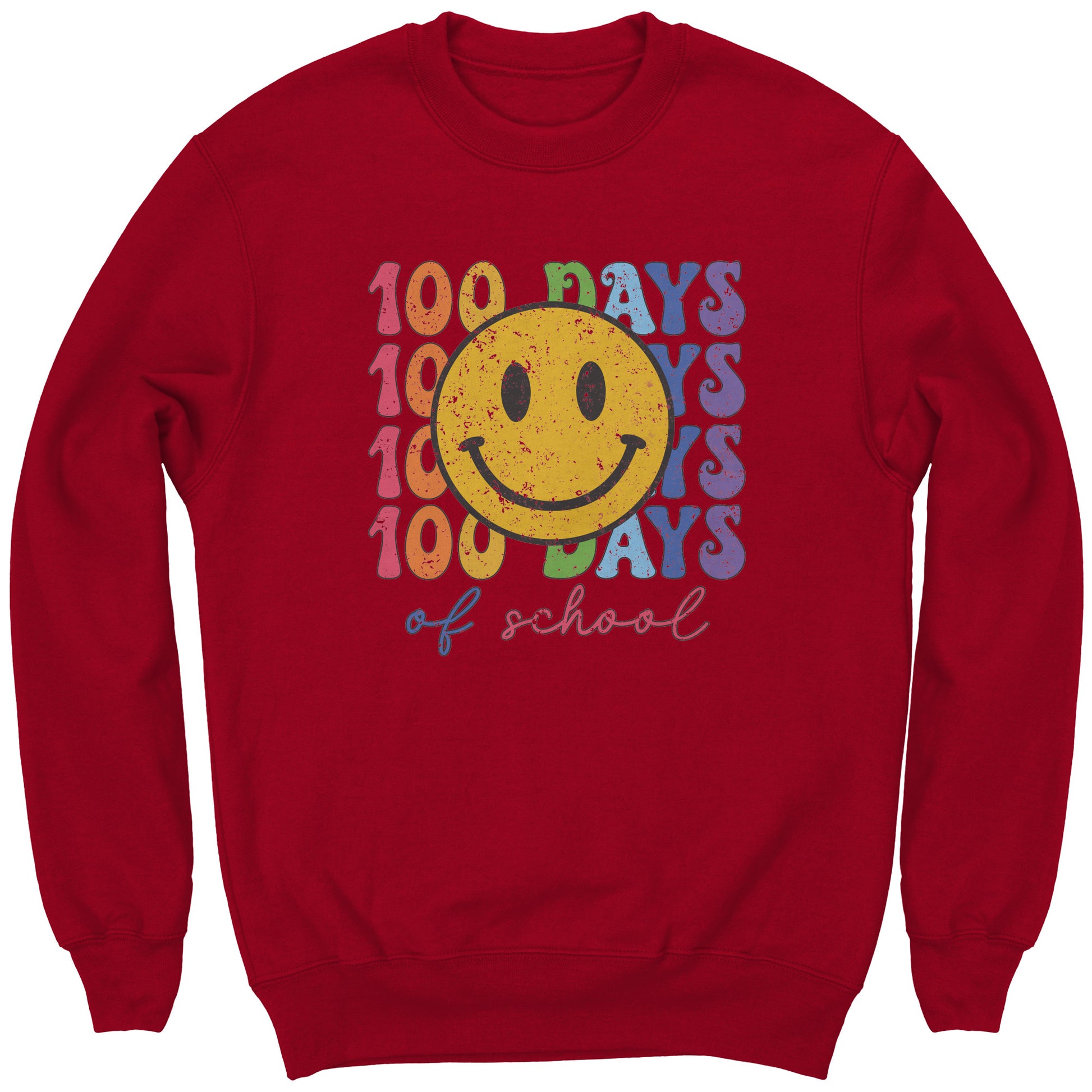 Kids 100 Days of School Sweatshirt Smile Face