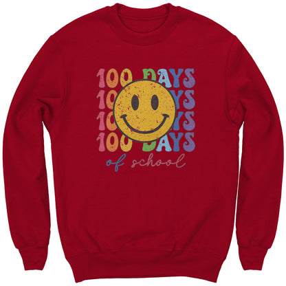 Kids 100 Days of School Sweatshirt Smile Face