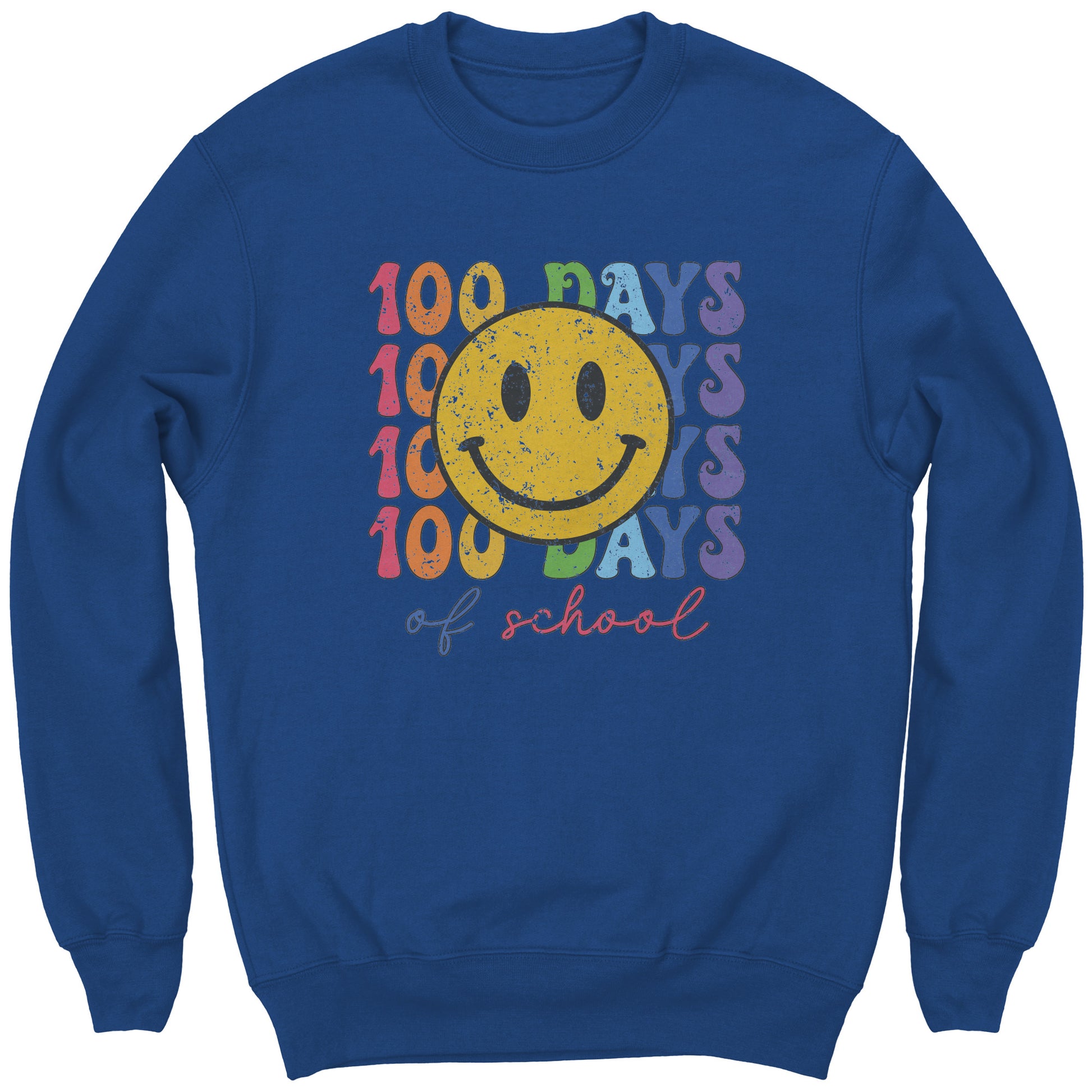 Kids 100 Days of School Sweatshirt Smile Face