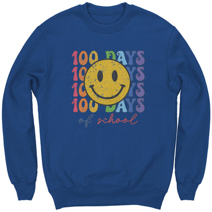 Kids 100 Days of School Sweatshirt Smile Face