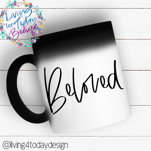 Beloved Matte Black Magic Coffee Mug