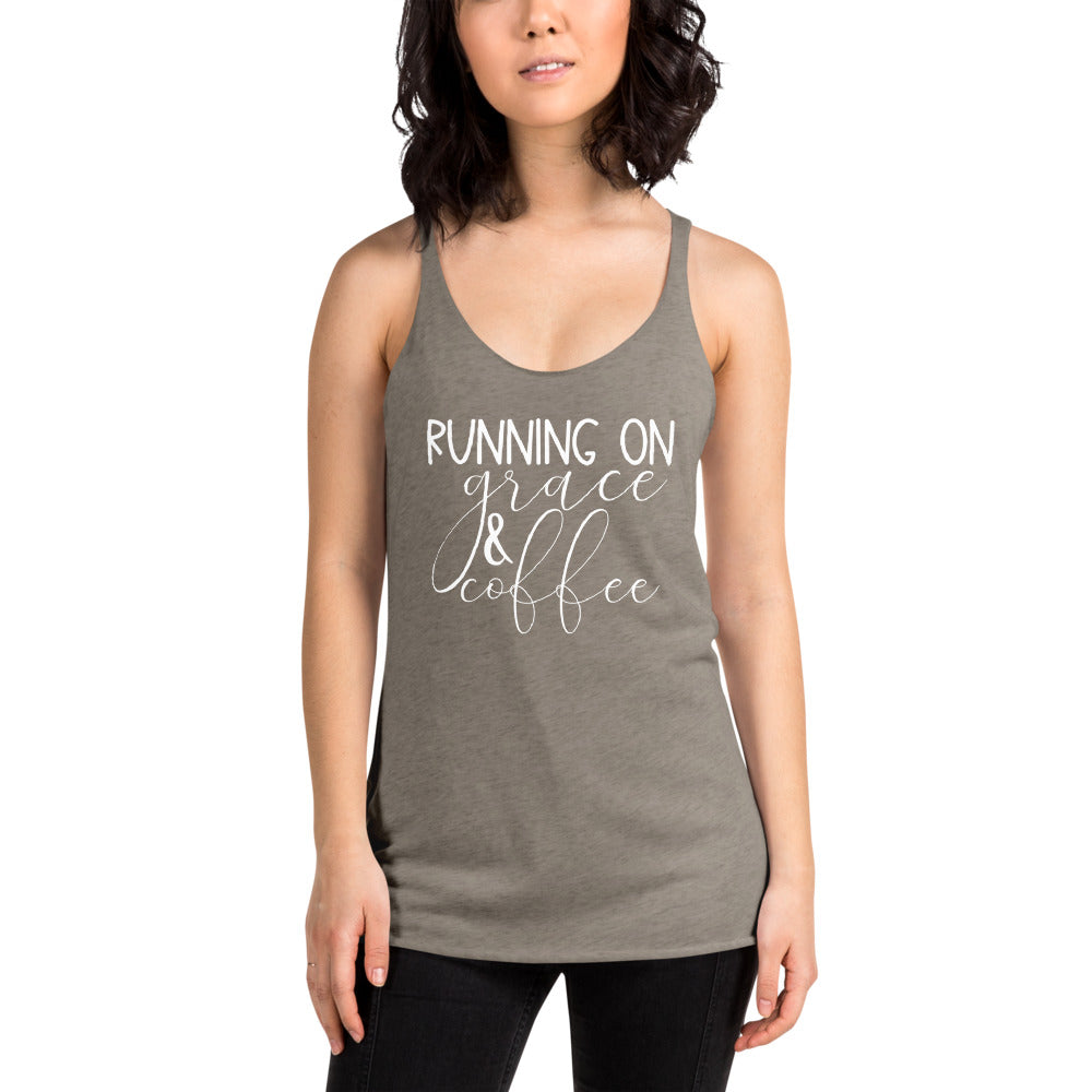 Running on Grace and Coffee Women's Racerback Tank
