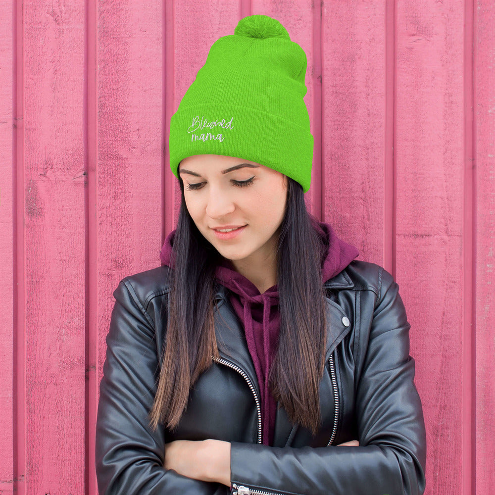 Blessed Mama Pom-Pom Beanie